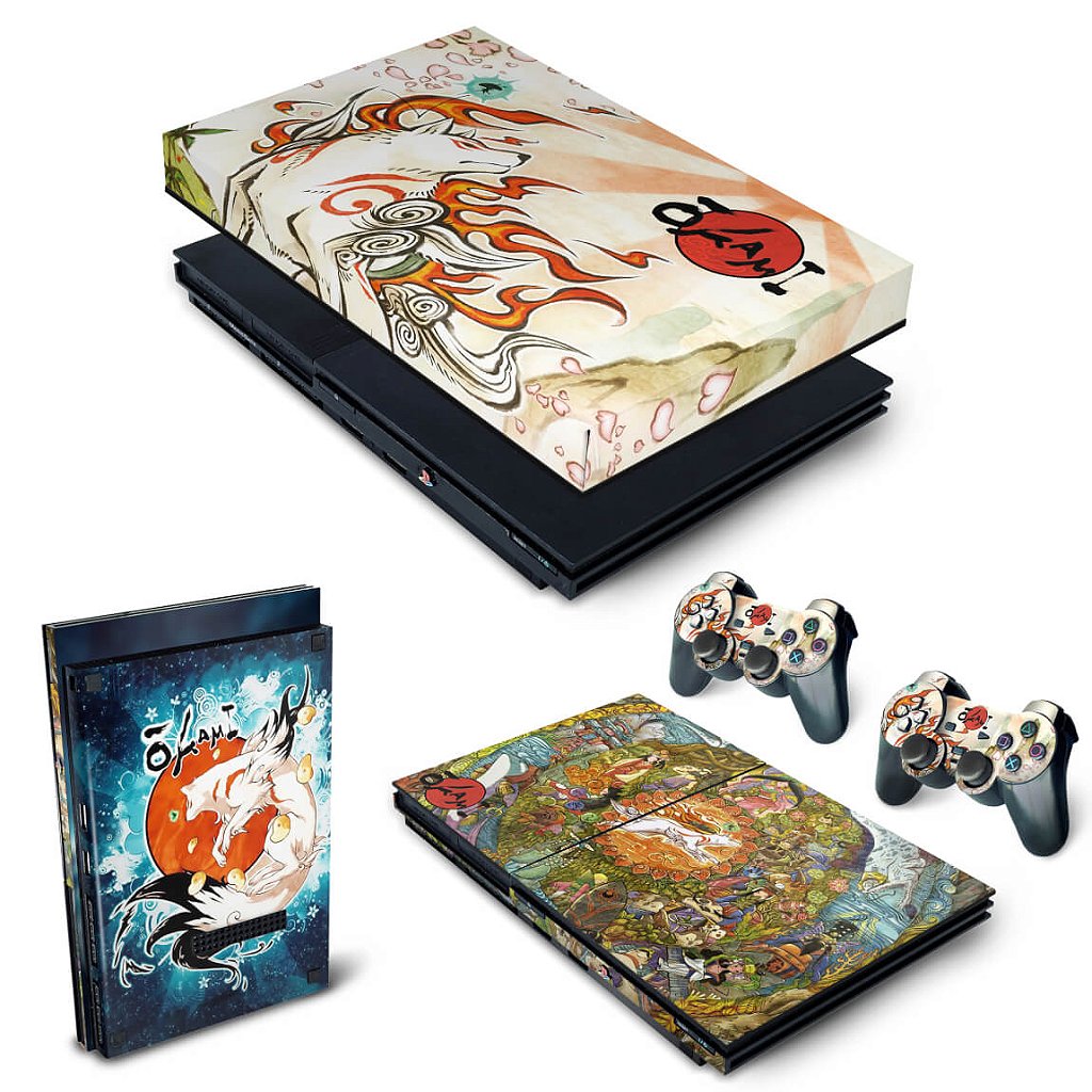 KIT Capa Anti Poeira e Skin Anti-Rage PS2 Slim - Okami