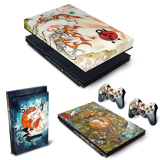 KIT Capa Anti Poeira e Skin Anti-Rage PS2 Slim - Okami