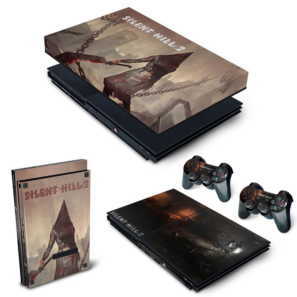 KIT Capa Anti Poeira e Skin Anti-Rage PS2 Slim - Silent Hill 2