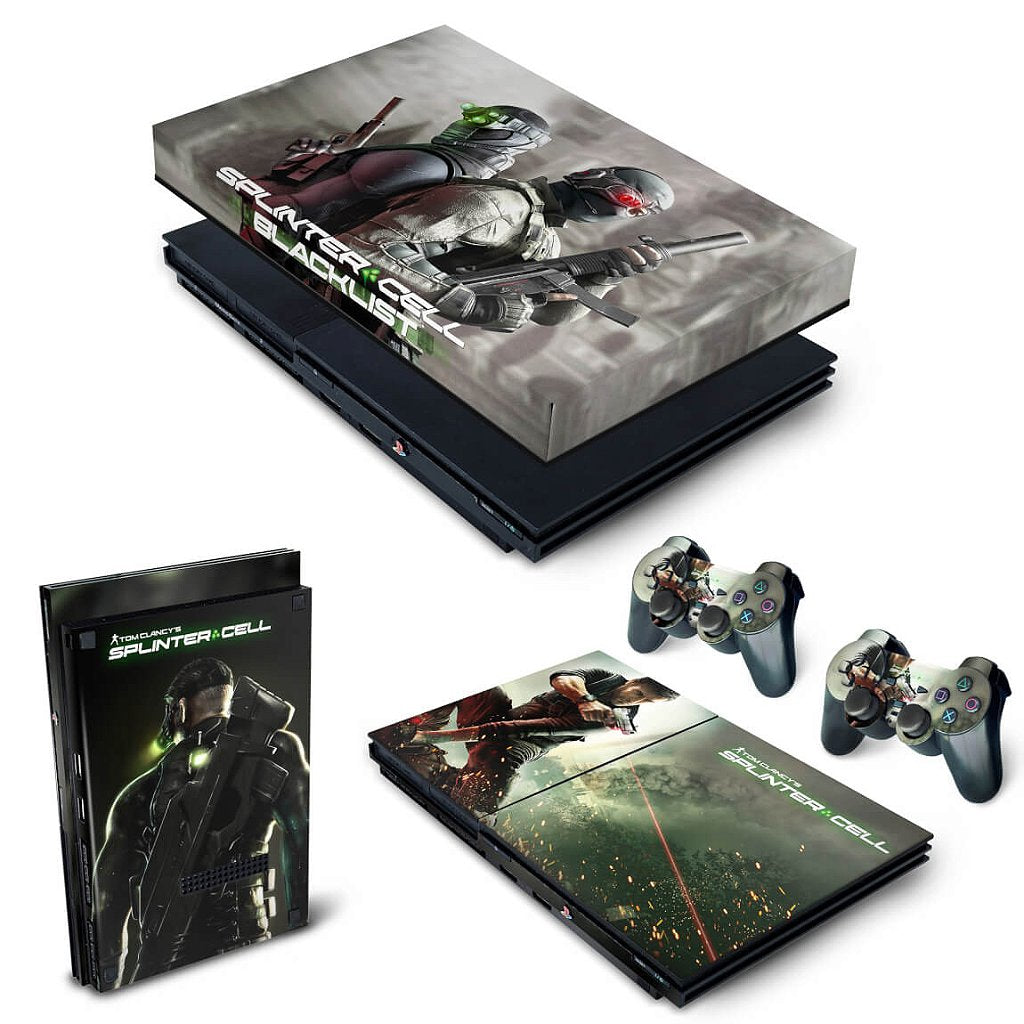 KIT Capa Anti Poeira e Skin Anti-Rage PS2 Slim - Splinter Cell