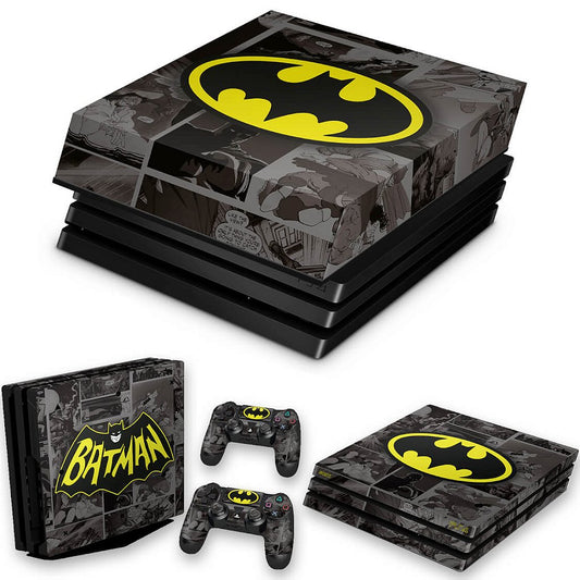 KIT Capa Anti Poeira e Skin Anti-Rage PS4 Pro - Batman Comics