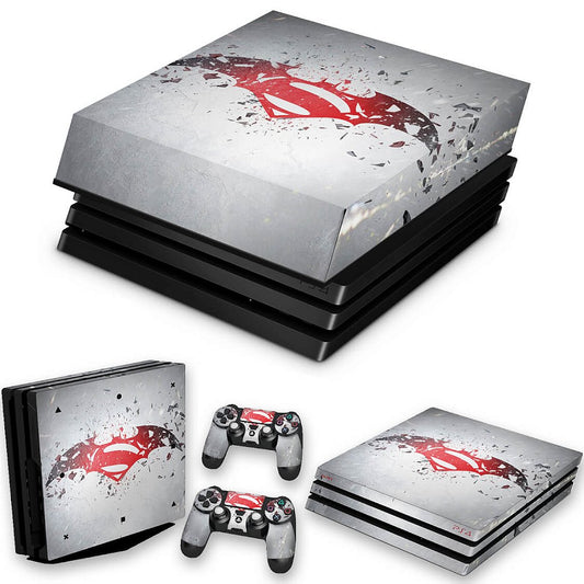 KIT Capa Anti Poeira e Skin Anti-Rage PS4 Pro - Batman Vs Superman Logo