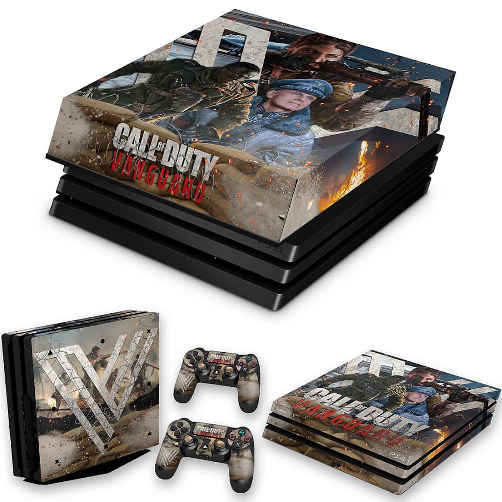 KIT Capa Anti Poeira e Skin Anti-Rage PS4 Pro - Call of Duty Vanguard