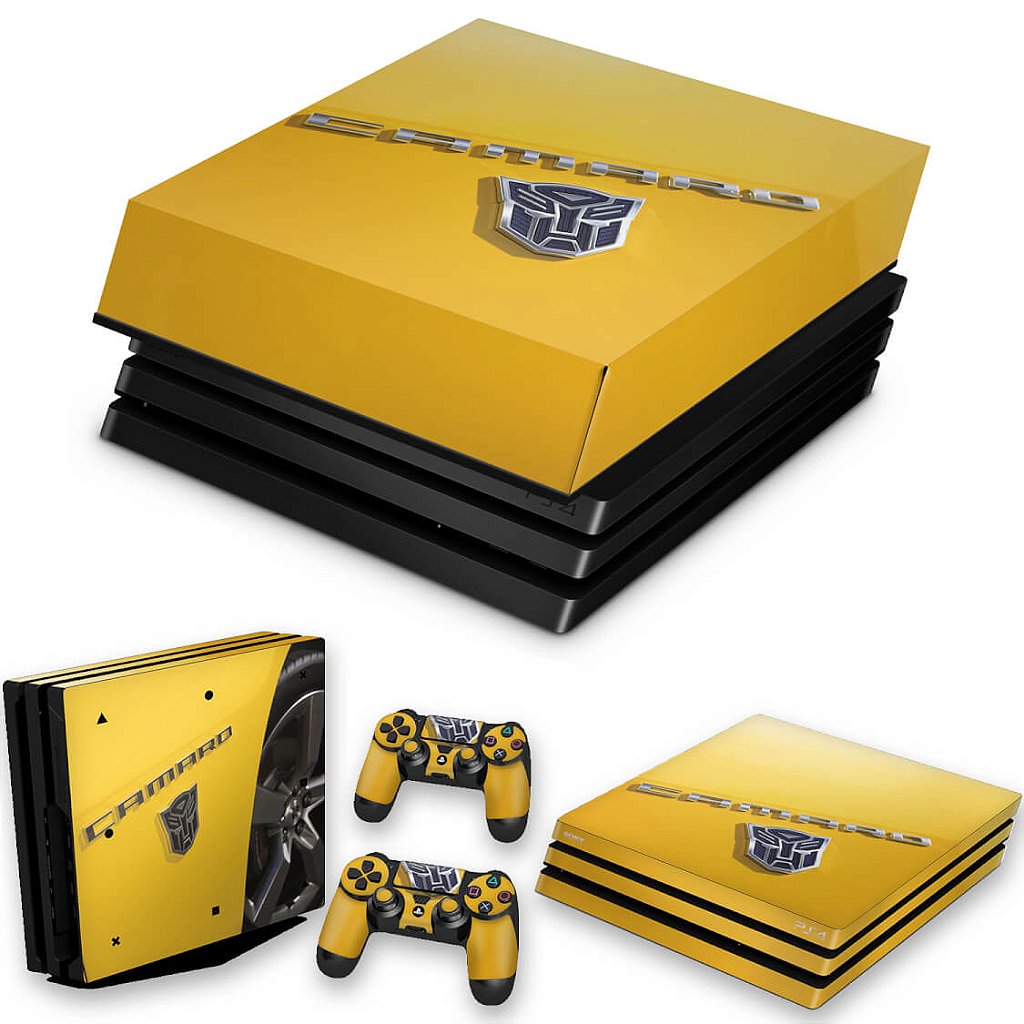 KIT Capa Anti Poeira e Skin Anti-Rage PS4 Pro - Camaro - Transformers
