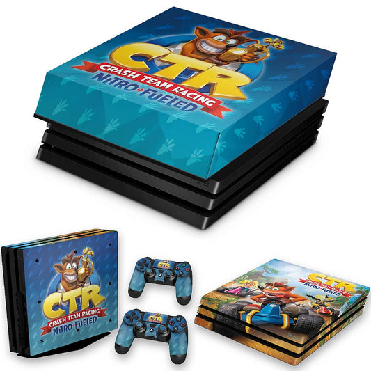 KIT Capa Anti Poeira e Skin Anti-Rage PS4 Pro - Crash Team Racing Ctr
