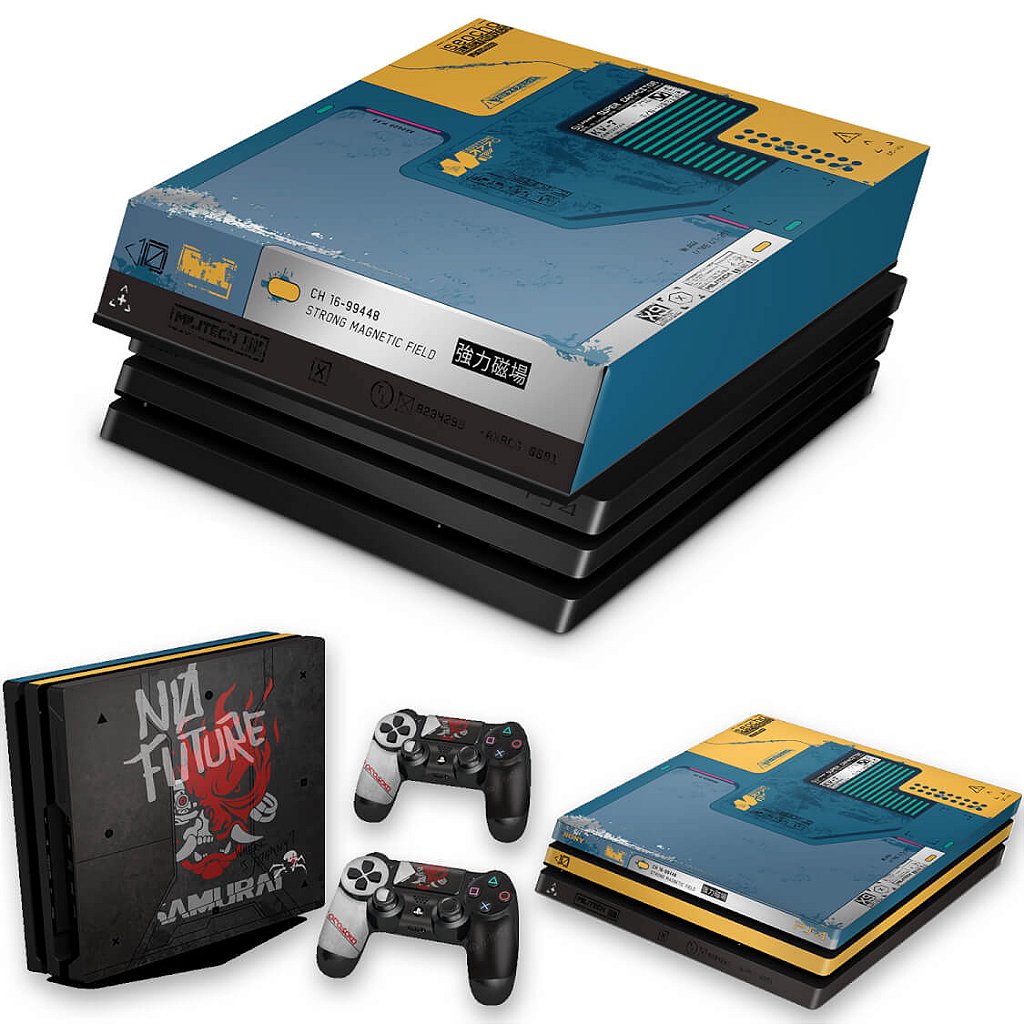 KIT Capa Anti Poeira e Skin Anti-Rage PS4 Pro - Cyberpunk 2077 Bundle