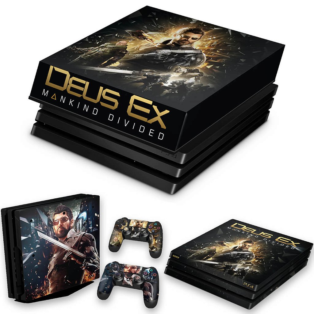 KIT Capa Anti Poeira e Skin Anti-Rage PS4 Pro - Deus Ex: Mankind Divided
