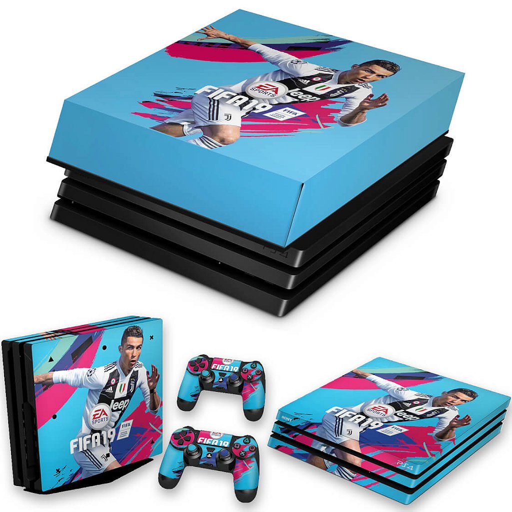 KIT Capa Anti Poeira e Skin Anti-Rage PS4 Pro - Fifa 19