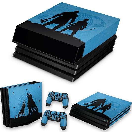 KIT Capa Anti Poeira e Skin Anti-Rage PS4 Pro - God of War Ragnarok Edition