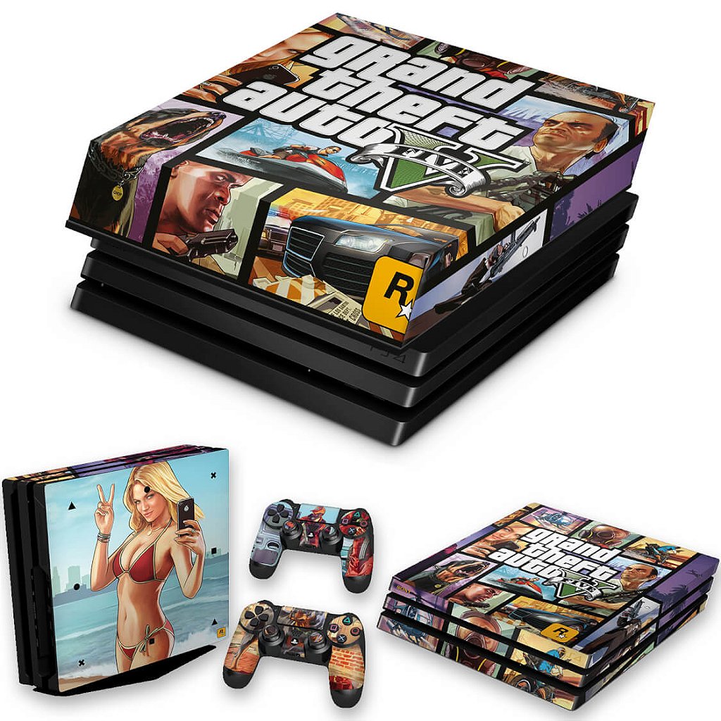 KIT Capa Anti Poeira e Skin Anti-Rage PS4 Pro - Gta V