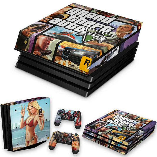 KIT Capa Anti Poeira e Skin Anti-Rage PS4 Pro - Gta V