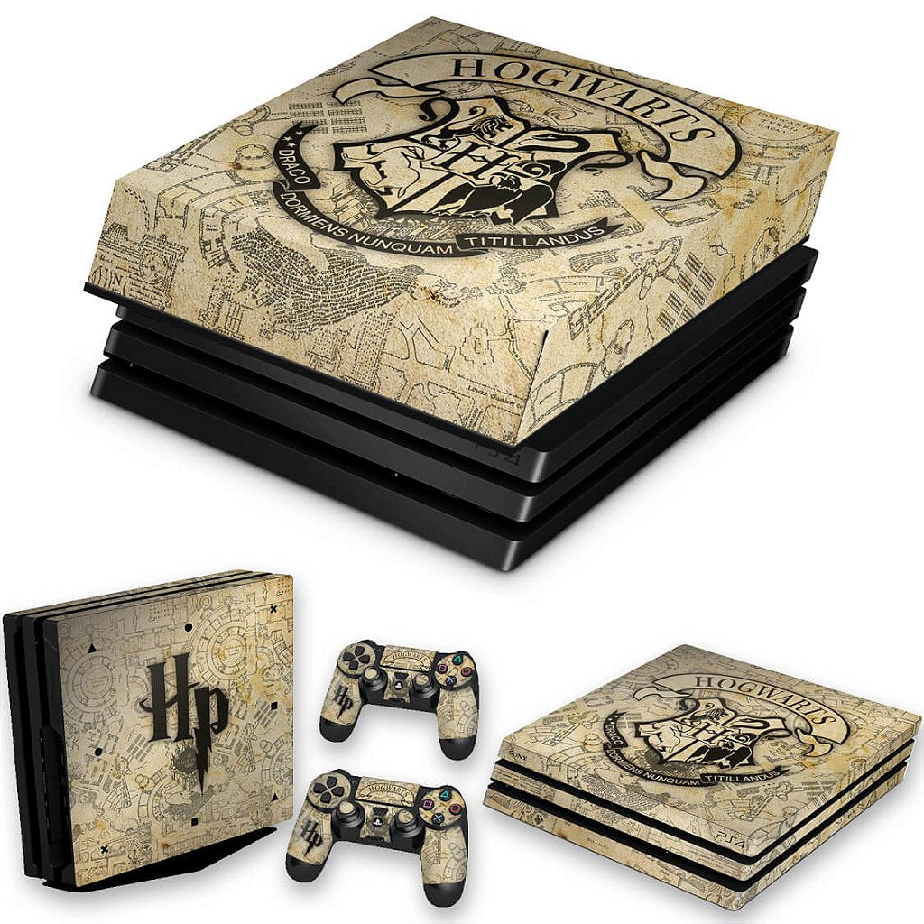KIT Capa Anti Poeira e Skin Anti-Rage PS4 Pro - Harry Potter