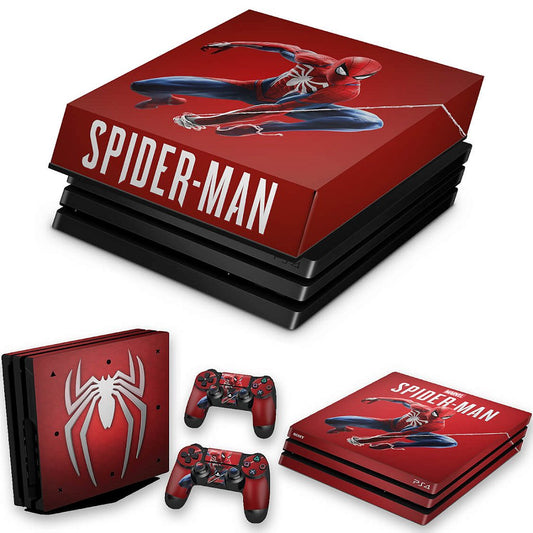 KIT Capa Anti Poeira e Skin Anti-Rage PS4 Pro - Homem Aranha Spider-Man