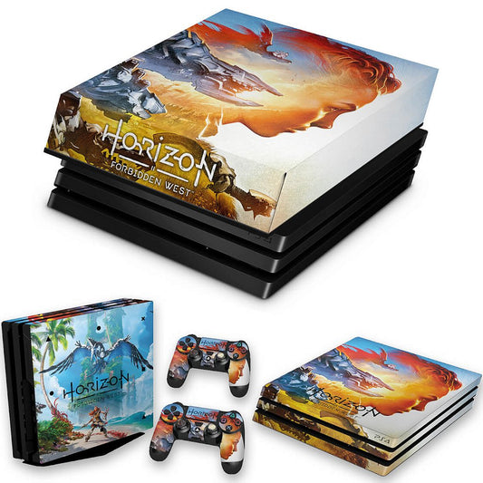 KIT Capa Anti Poeira e Skin Anti-Rage PS4 Pro - Horizon Forbidden West