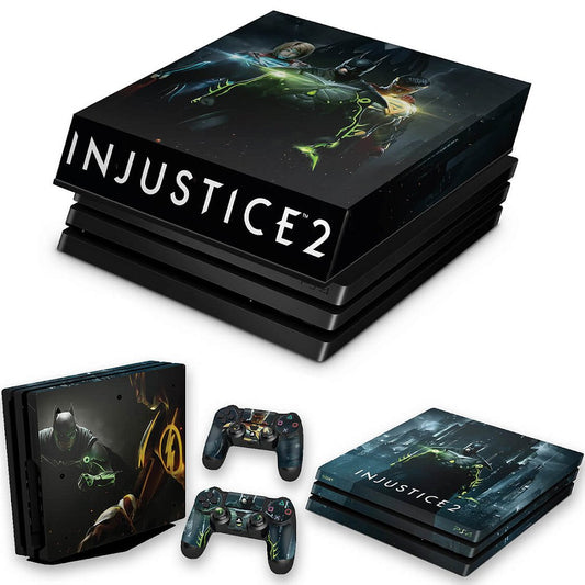 KIT Capa Anti Poeira e Skin Anti-Rage PS4 Pro - Injustice 2