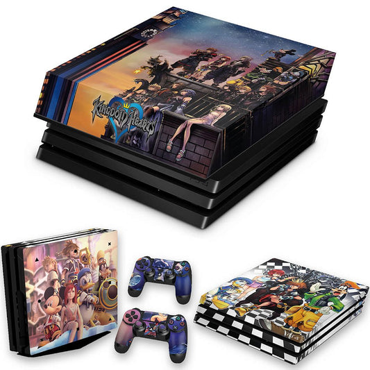 KIT Capa Anti Poeira e Skin Anti-Rage PS4 Pro - Kingdom Hearts