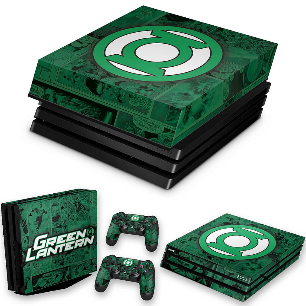 KIT Capa Anti Poeira e Skin Anti-Rage PS4 Pro - Lanterna Verde Comics