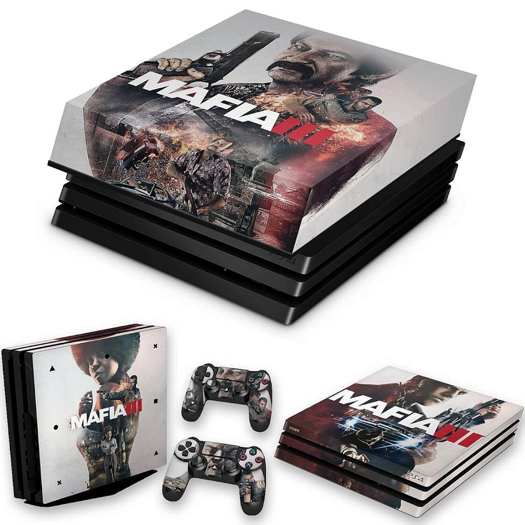 KIT Capa Anti Poeira e Skin Anti-Rage PS4 Pro - Mafia 3