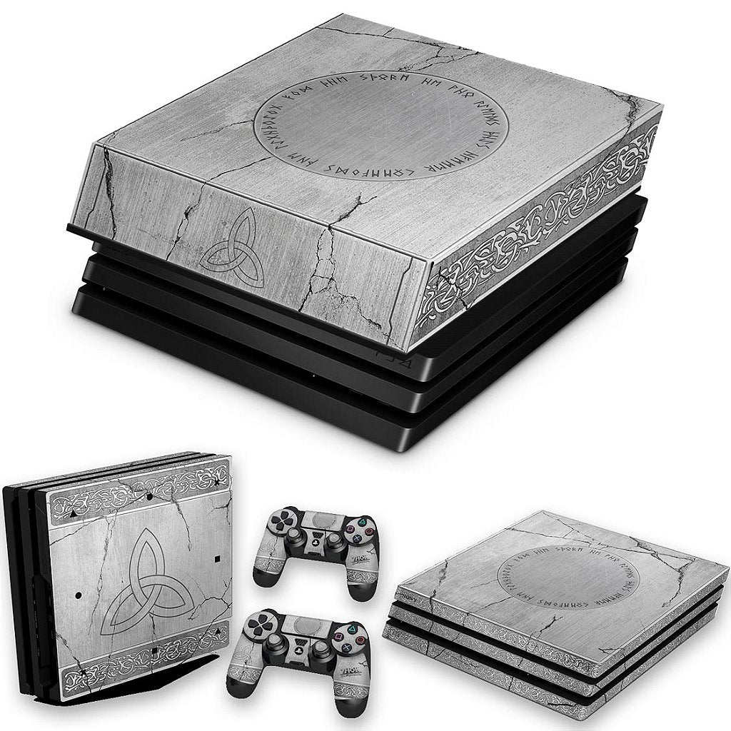 KIT Capa Anti Poeira e Skin Anti-Rage PS4 Pro - Mjolnir Thor Amor e Trovão