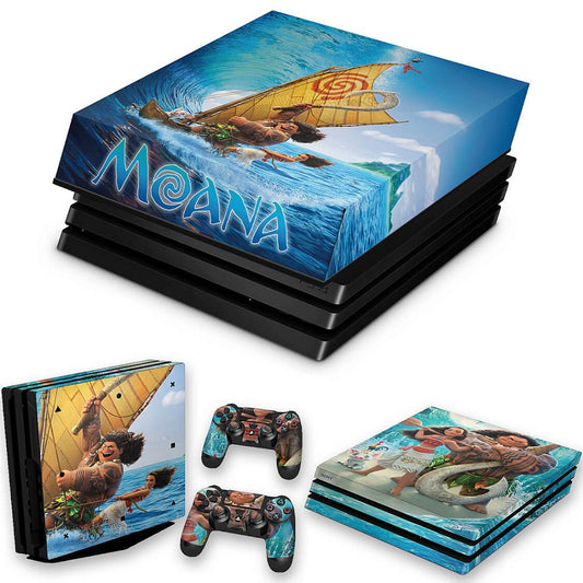 KIT Capa Anti Poeira e Skin Anti-Rage PS4 Pro - Moana