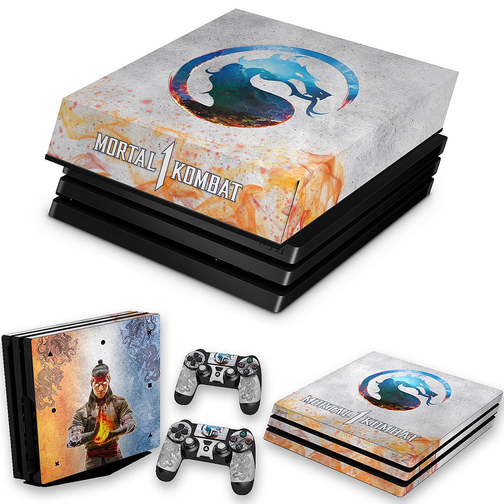 KIT Capa Anti Poeira e Skin Anti-Rage PS4 Pro - Mortal Kombat 1