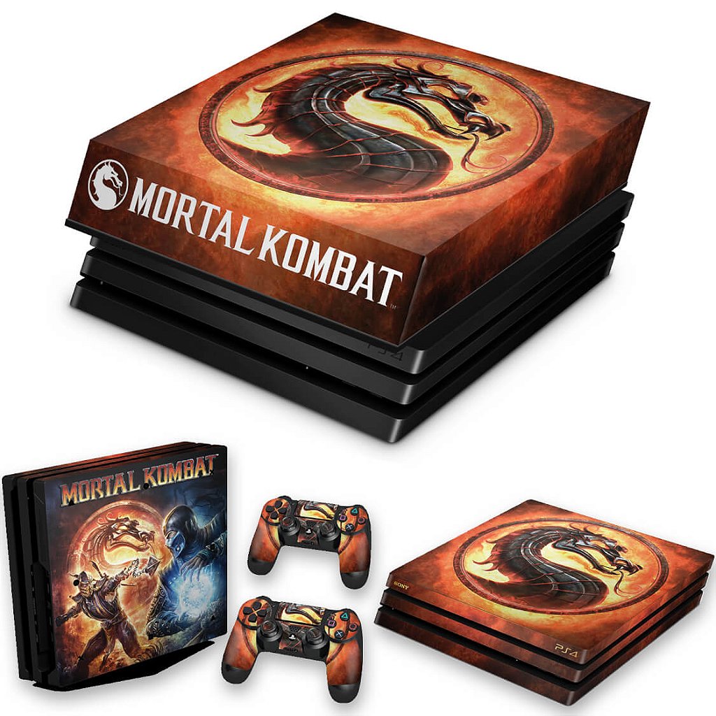 KIT Capa Anti Poeira e Skin Anti-Rage PS4 Pro - Mortal Kombat