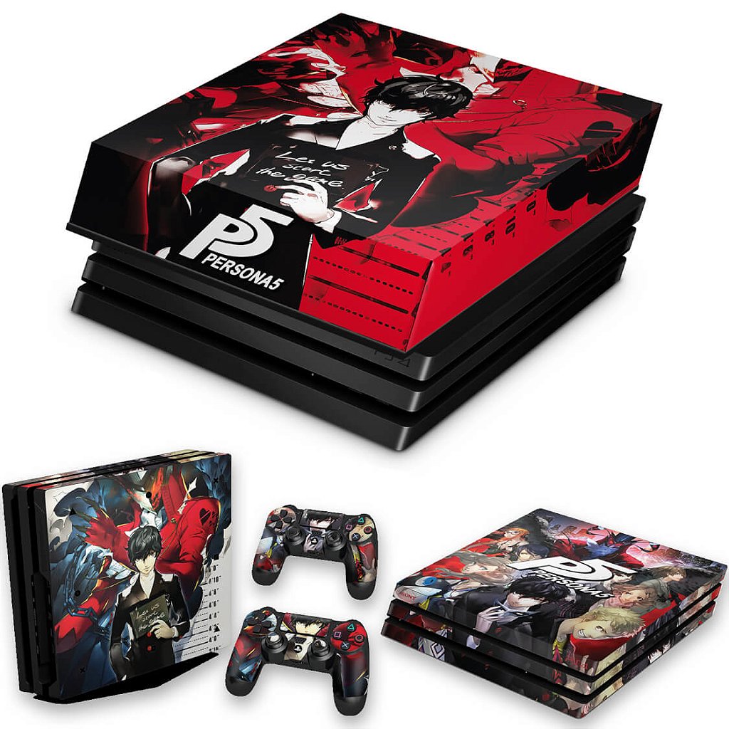 KIT Capa Anti Poeira e Skin Anti-Rage PS4 Pro - Persona 5