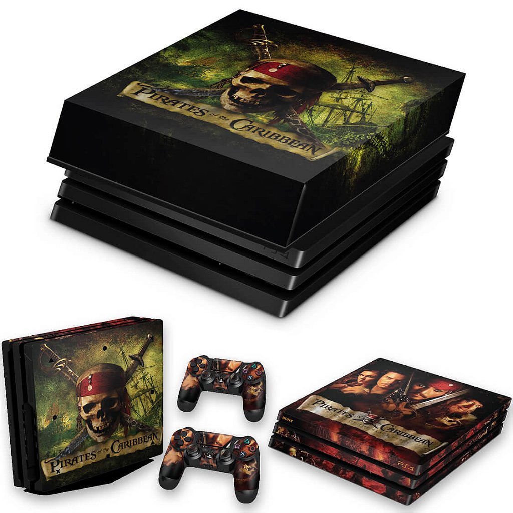 KIT Capa Anti Poeira e Skin Anti-Rage PS4 Pro - Piratas Do Caribe
