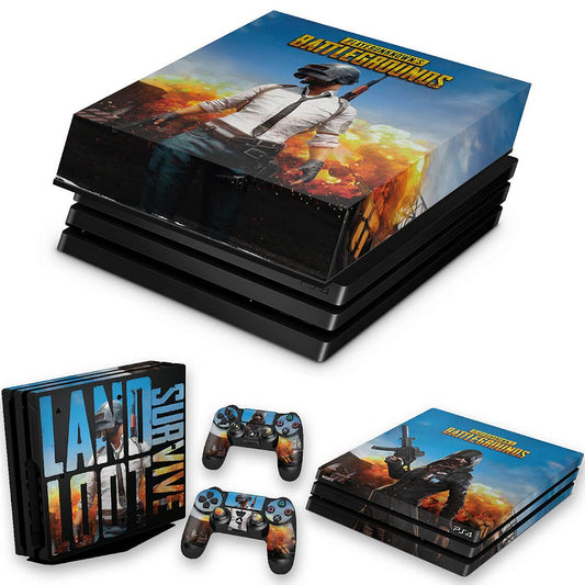 KIT Capa Anti Poeira e Skin Anti-Rage PS4 Pro - Players Unknown Battlegrounds Pubg