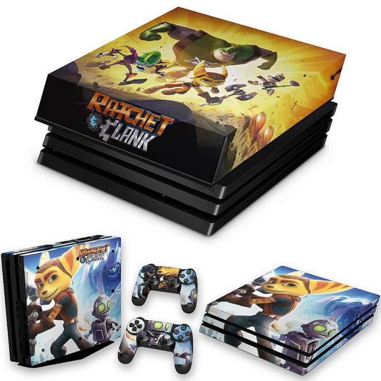 KIT Capa Anti Poeira e Skin Anti-Rage PS4 Pro - Ratchet & Clank