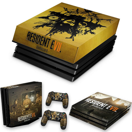 KIT Capa Anti Poeira e Skin Anti-Rage PS4 Pro - Resident Evil 7: Biohazard