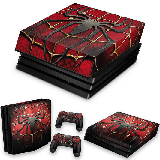 KIT Capa Anti Poeira e Skin Anti-Rage PS4 Pro - Spider Man - Homem Aranha