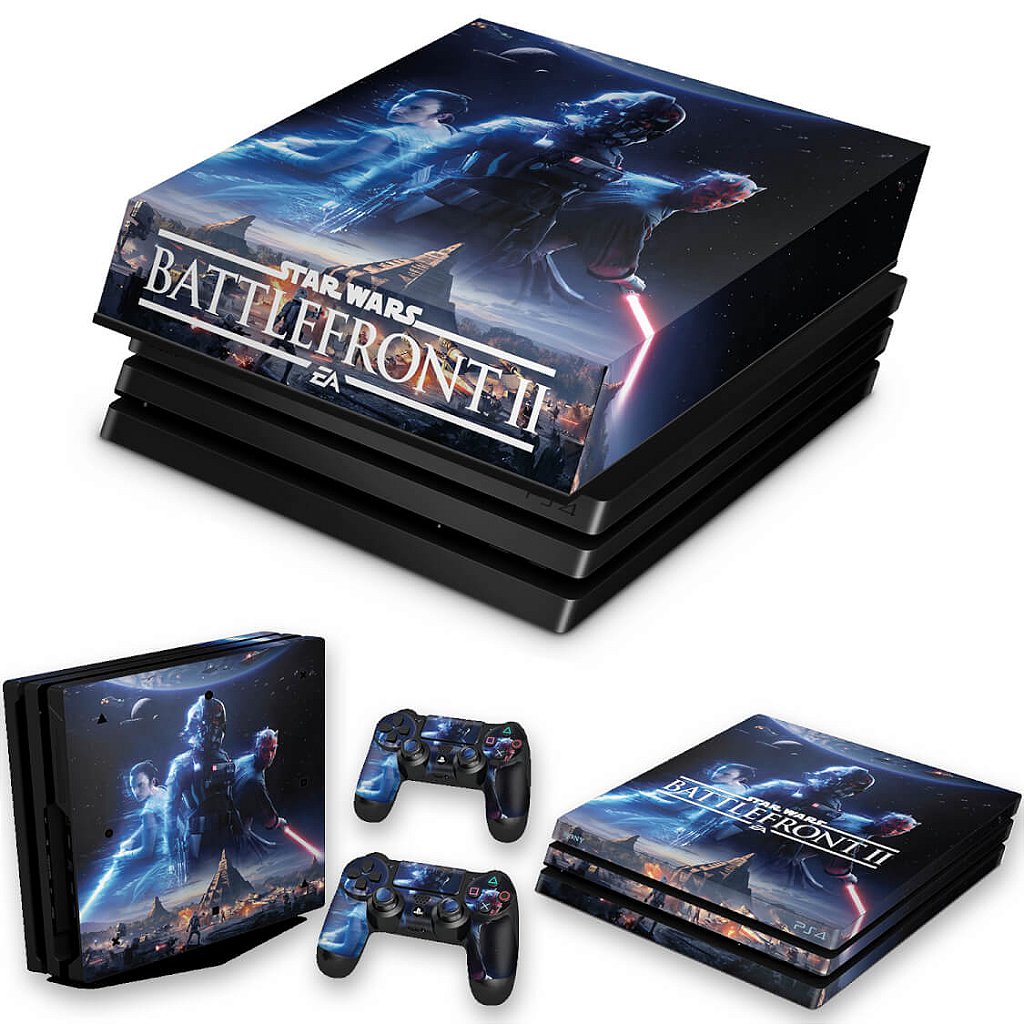 KIT Capa Anti Poeira e Skin Anti-Rage PS4 Pro - Star Wars - Battlefront 2