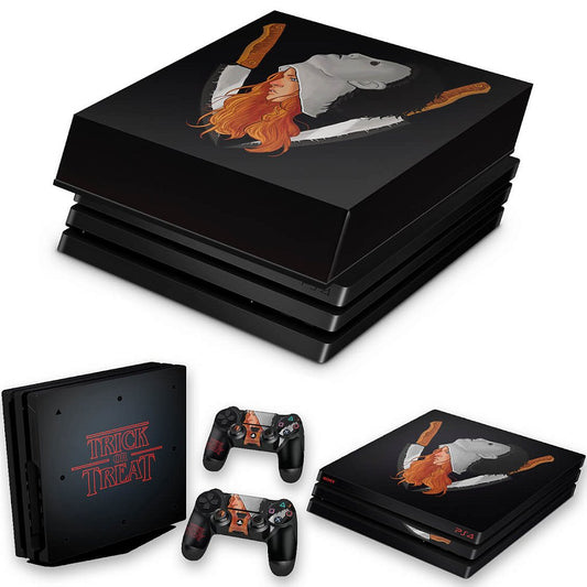 KIT Capa Anti Poeira e Skin Anti-Rage PS4 Pro - Stranger Things Max