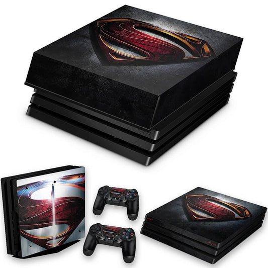 KIT Capa Anti Poeira e Skin Anti-Rage PS4 Pro - Superman - Super Homem
