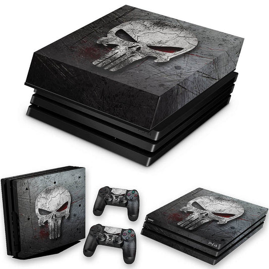 KIT Capa Anti Poeira e Skin Anti-Rage PS4 Pro - The Punisher Justiceiro #B