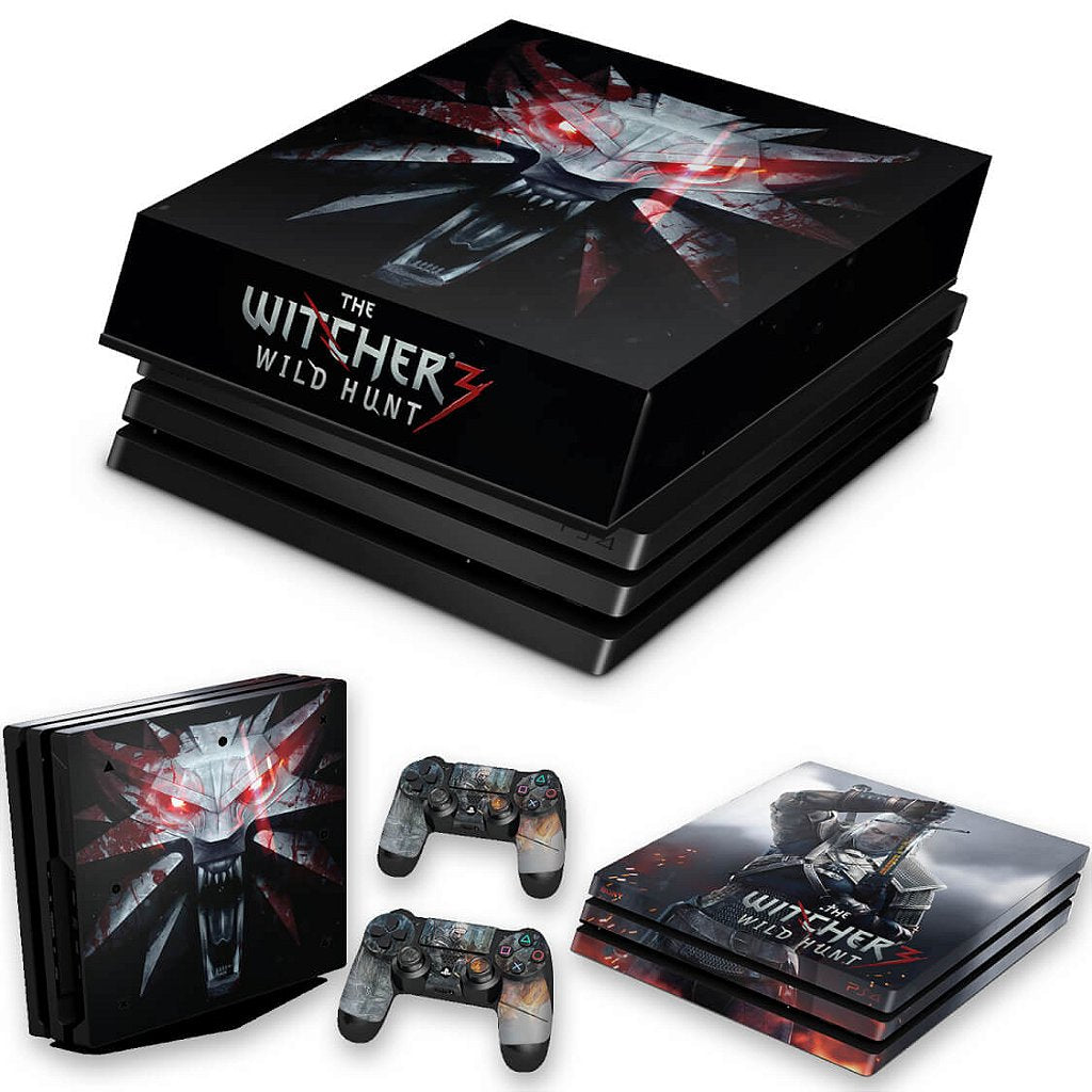 KIT Capa Anti Poeira e Skin Anti-Rage PS4 Pro - The Witcher #A