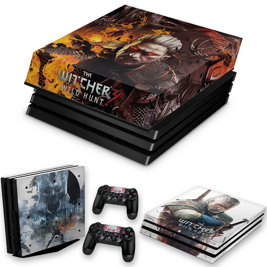 KIT Capa Anti Poeira e Skin Anti-Rage PS4 Pro - The Witcher #B