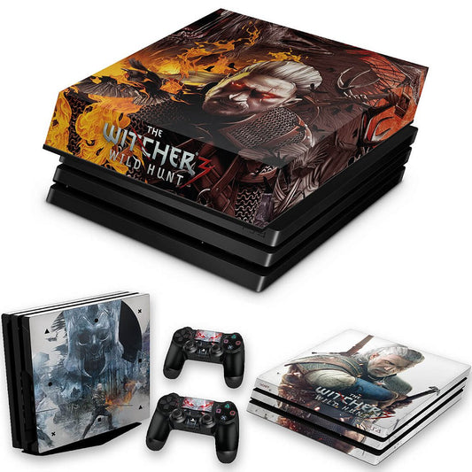 KIT Capa Anti Poeira e Skin Anti-Rage PS4 Pro - The Witcher #B