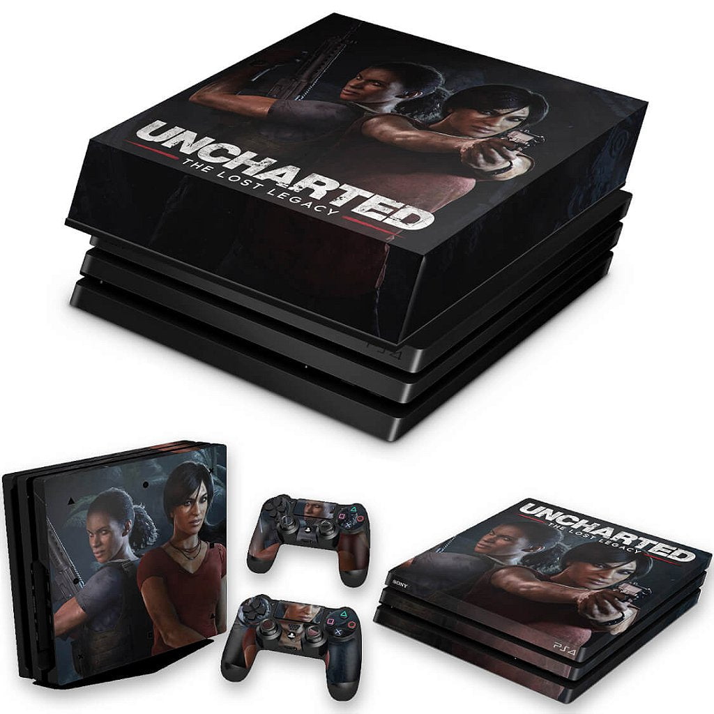 KIT Capa Anti Poeira e Skin Anti-Rage PS4 Pro - Uncharted Lost Legacy