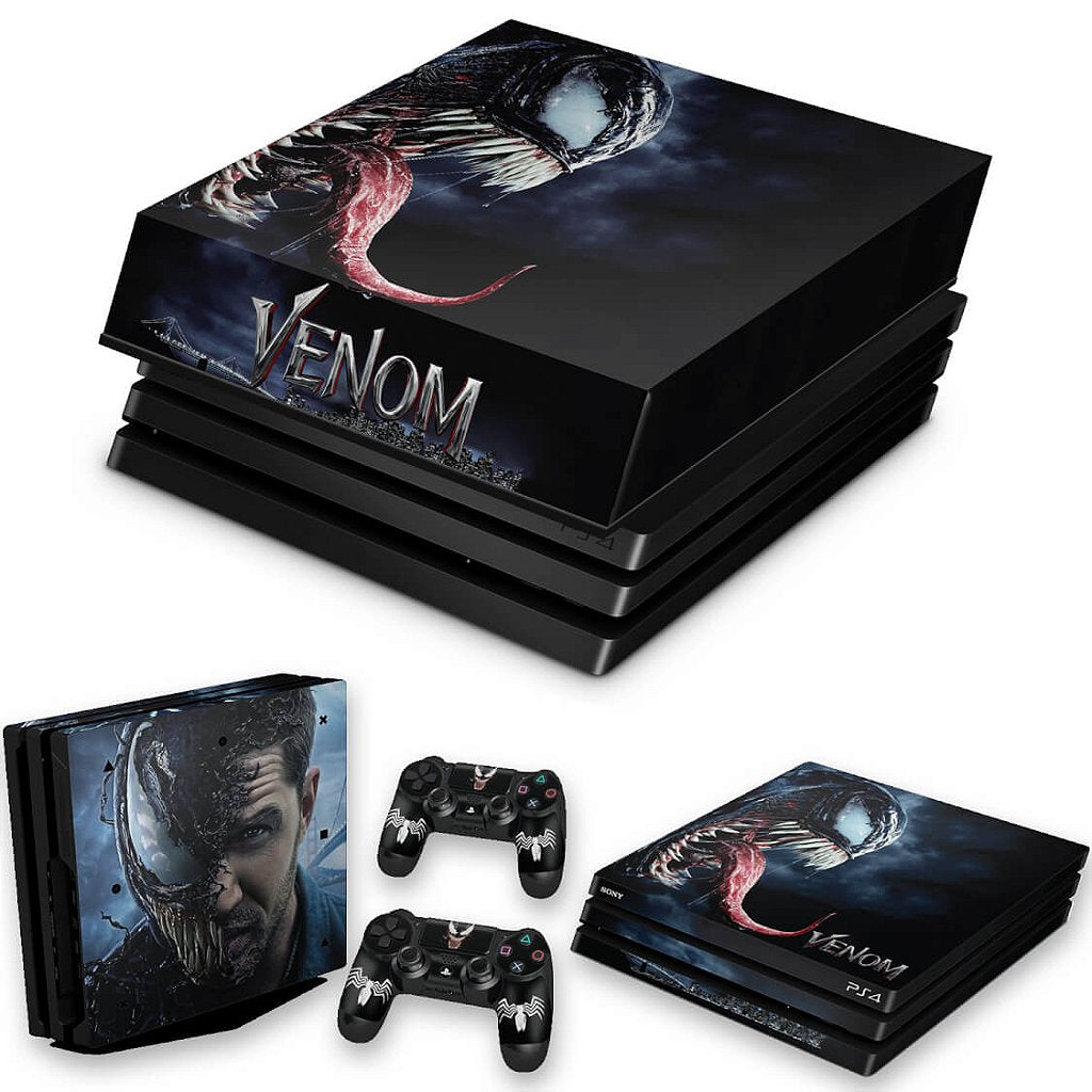 KIT Capa Anti Poeira e Skin Anti-Rage PS4 Pro - Venom