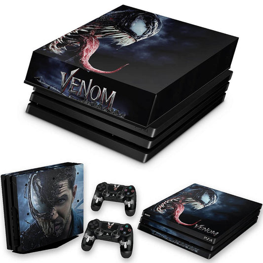 KIT Capa Anti Poeira e Skin Anti-Rage PS4 Pro - Venom