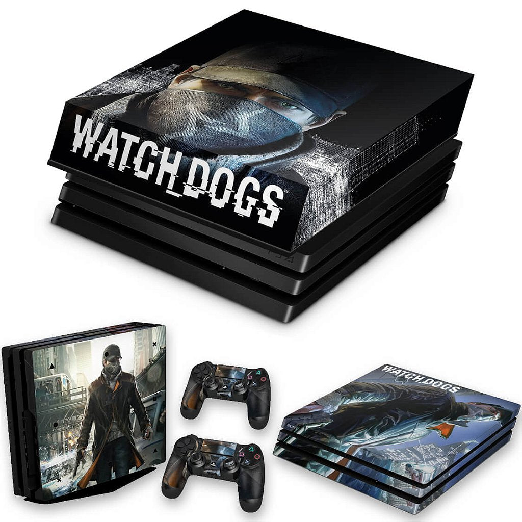 KIT Capa Anti Poeira e Skin Anti-Rage PS4 Pro - Watch Dogs