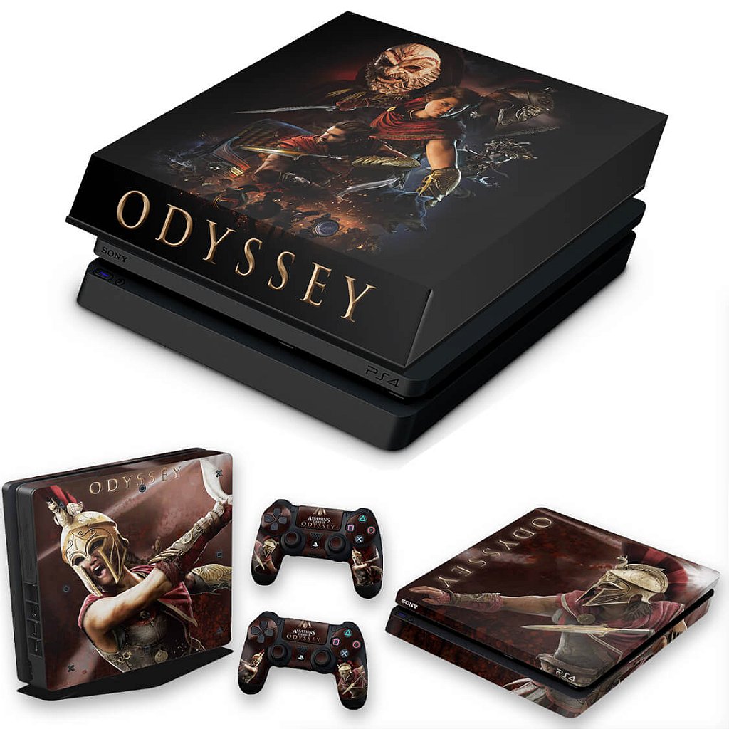 KIT Capa Anti Poeira e Skin Anti-Rage PS4 Slim - Assassin's Creed Odyssey