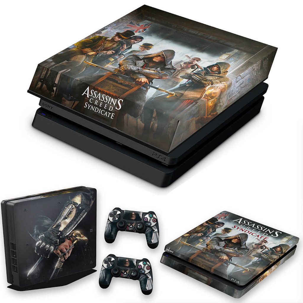 KIT Capa Anti Poeira e Skin Anti-Rage PS4 Slim - Assassin's Creed Syndicate