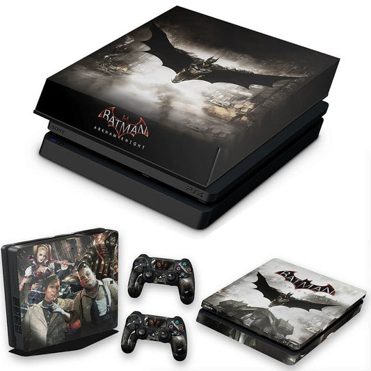 KIT Capa Anti Poeira e Skin Anti-Rage PS4 Slim - Batman Arkham Knight