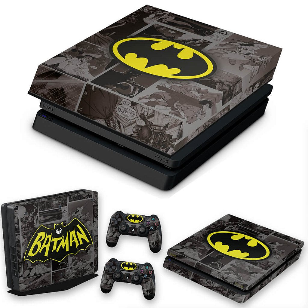 KIT Capa Anti Poeira e Skin Anti-Rage PS4 Slim - Batman Comics