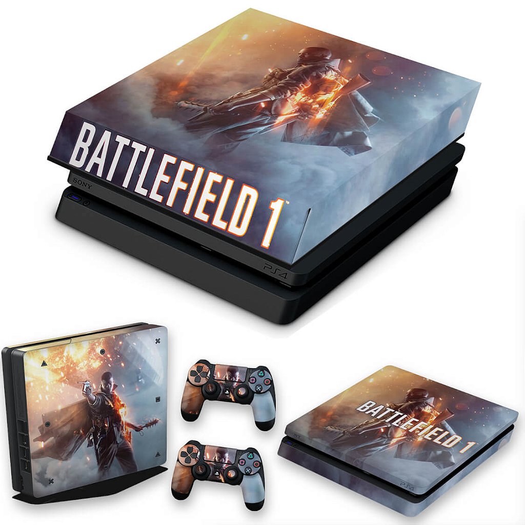 KIT Capa Anti Poeira e Skin Anti-Rage PS4 Slim - Battlefield 1