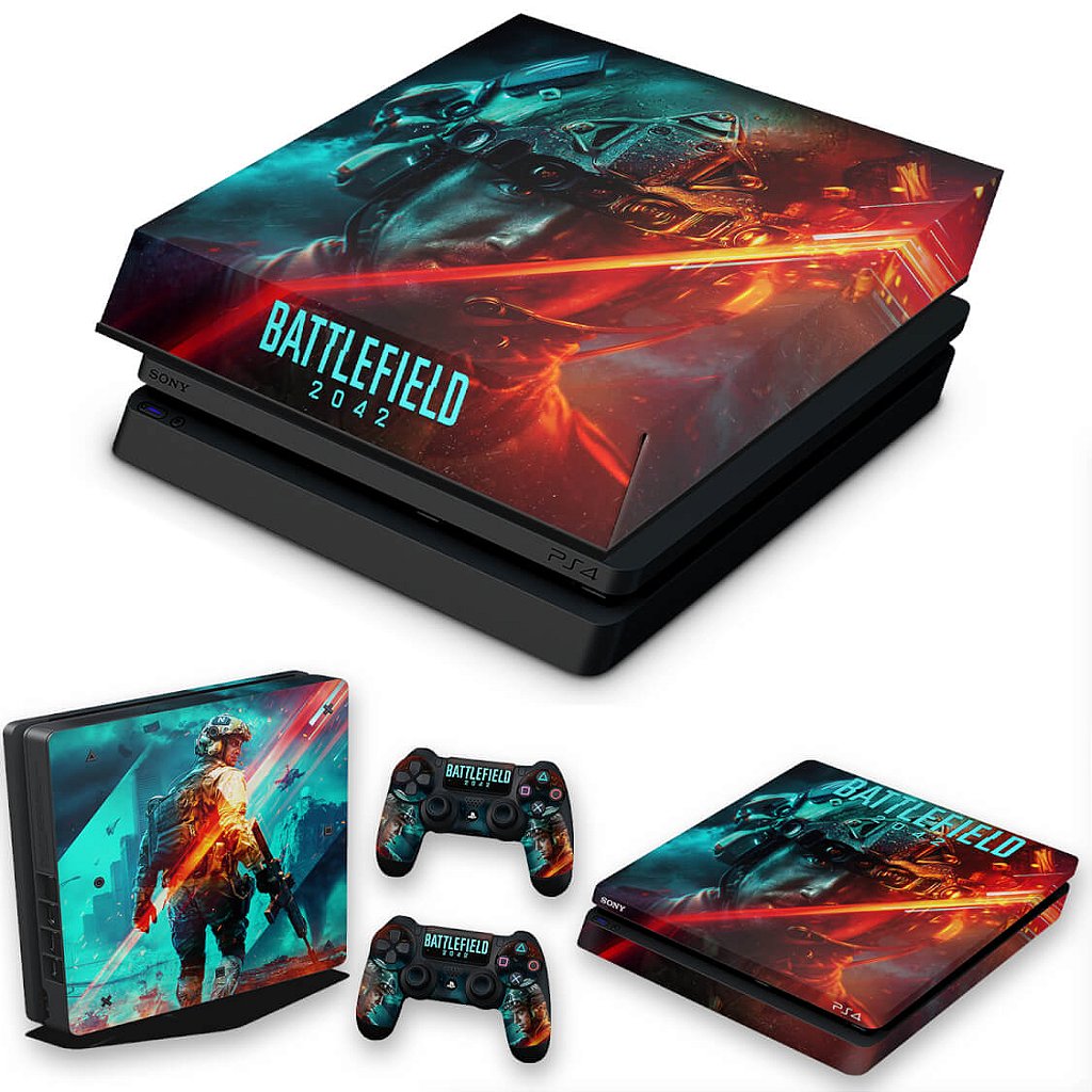 KIT Capa Anti Poeira e Skin Anti-Rage PS4 Slim - Battlefield 2042