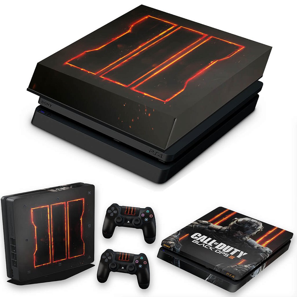 KIT Capa Anti Poeira e Skin Anti-Rage PS4 Slim - Call Of Duty Black Ops 3
